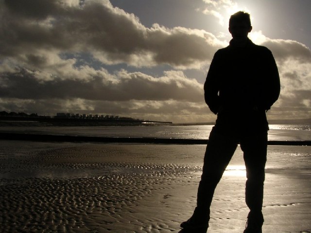 silhouette at beach